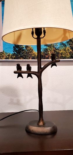 Bronzed Bird Table Lamp 28 Inch Hight 