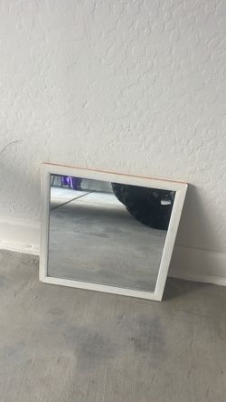 Small White Framed Wall Mirror