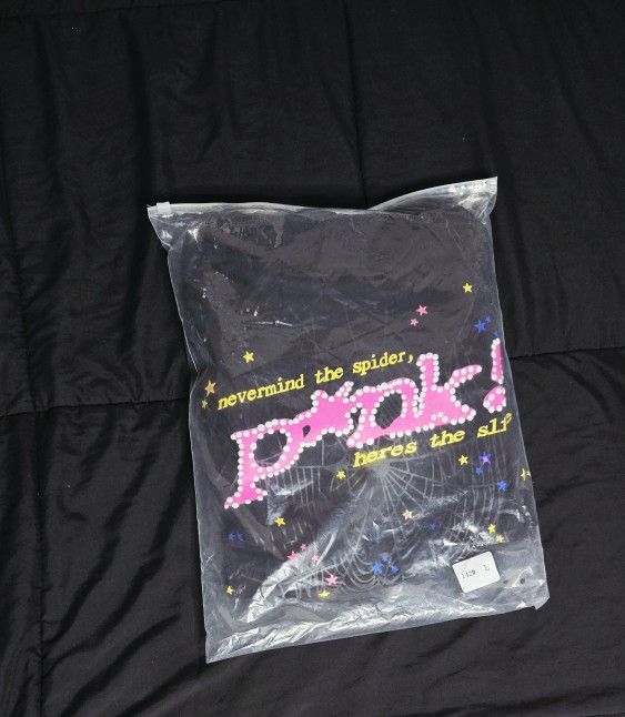 SP5DER P*NK Hoodie V2 Black Large