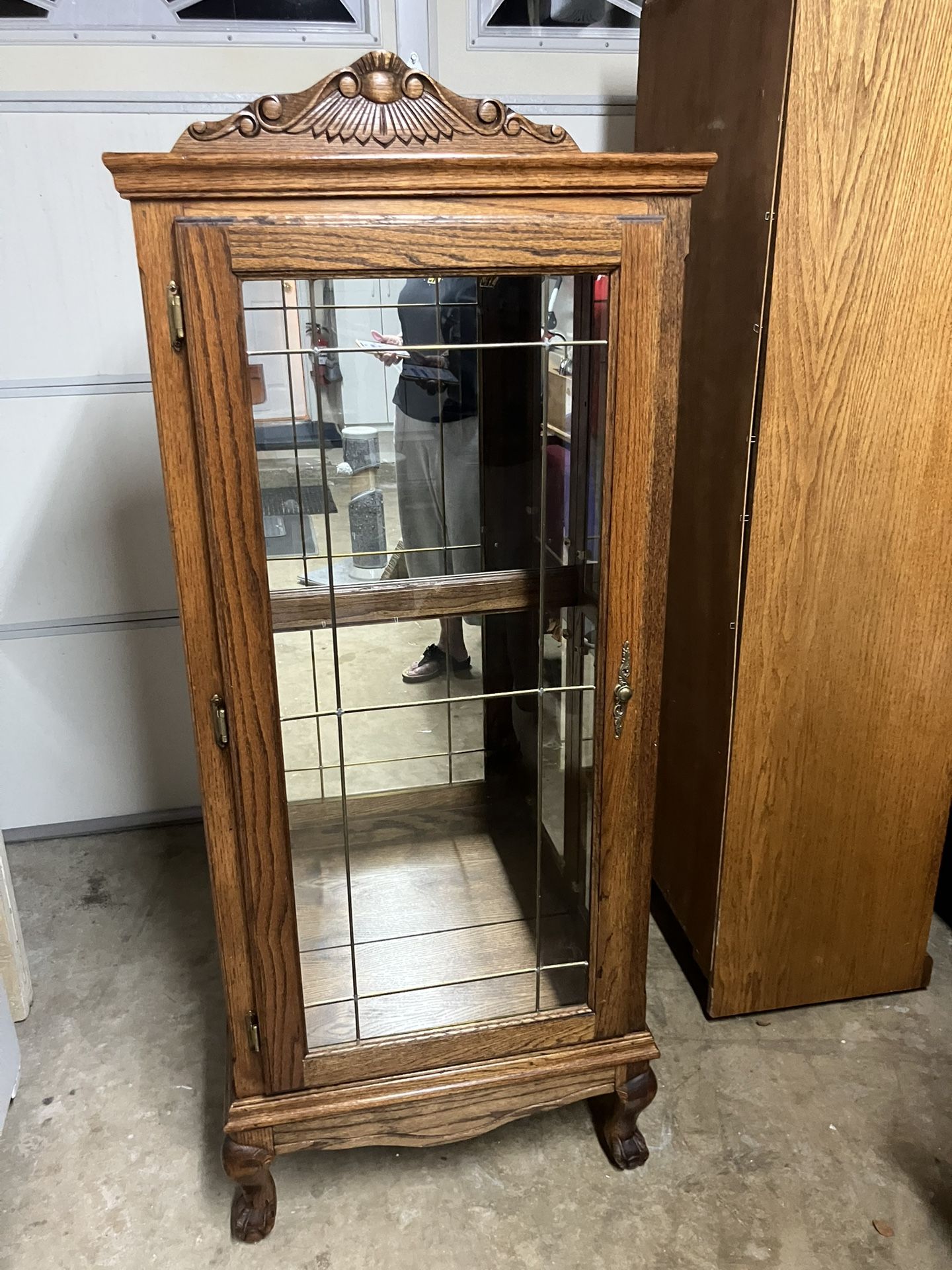 Solid Oak Curio Cabinet