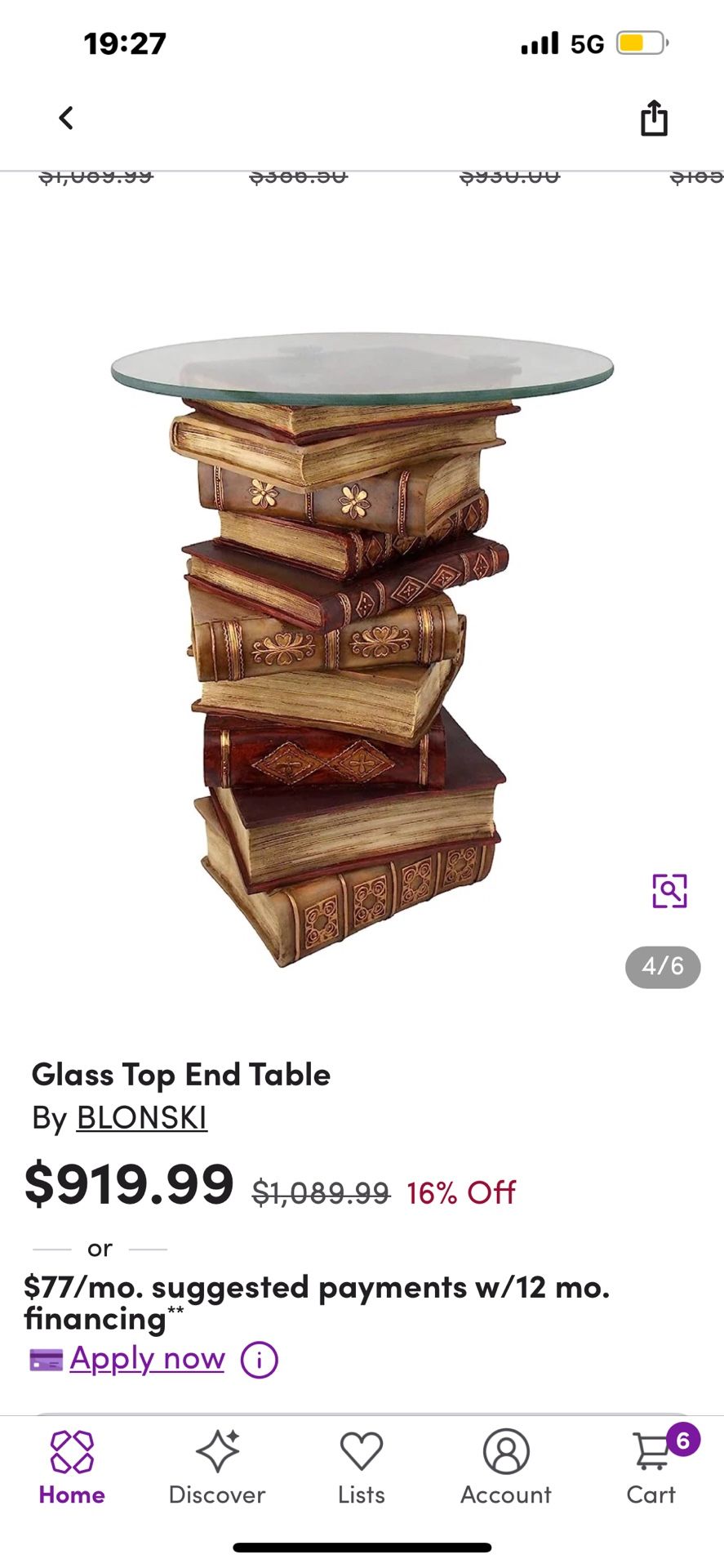 Moving  Sale - 2 TOSCANO Power Of Books Side Table