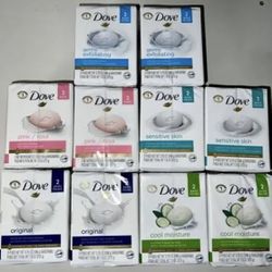 10, 2 Packs Of Assorted Dove Soap Bars 