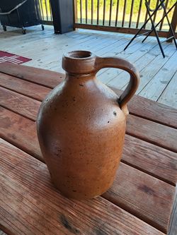 Antique Early Jug Crock  Stoneware Rare 18th 19th Century Original 9" Tall