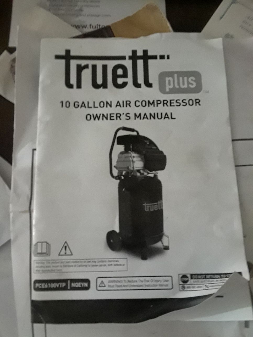 Truett plus 10 gallon vertical air compressor
