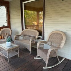 Wicker/Rattan Patio Set With Cushions Not Pictured.