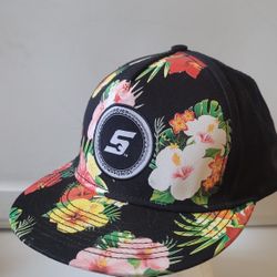 Snap On Tools Officially Licensed Snapback Hat Flat Brim Floral Pattern Cap