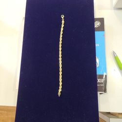 10 K SOLID GOLD SOLID ROPE 5 mm 8.5 Inches BRACELET 