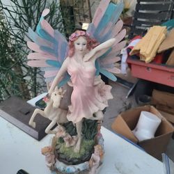 20-in Tall Fiber Optic Fairy Figurine Statue