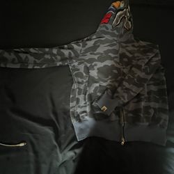 Blue bape hoodie 