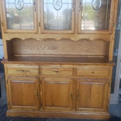 Oak 2 Piece China Hutch