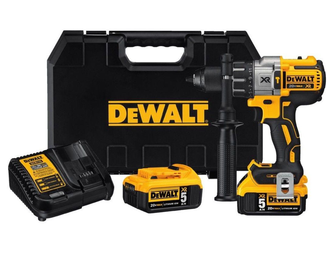 DEWALT 20-Volt MAX XR Lithium-Ion Cordless Premium Brushless Hammer Drill with (2) Batteries 5Ah, Charger and Case Regular price $319.00
