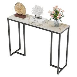 Modern Marble Look Sintered Stone Console table, Console Table for Entryway: Modern Marble Table,