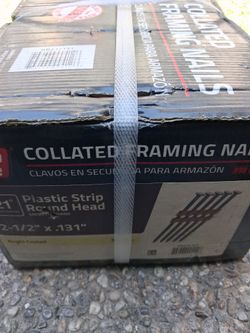 Grip-Rite 2-1/2 in. Angled Strip Framing Nails 21 deg. Smooth Shank 5000 pk