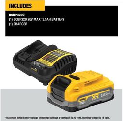 DEWALT 20V MAX XR 3.5Ah Battery and Charger
