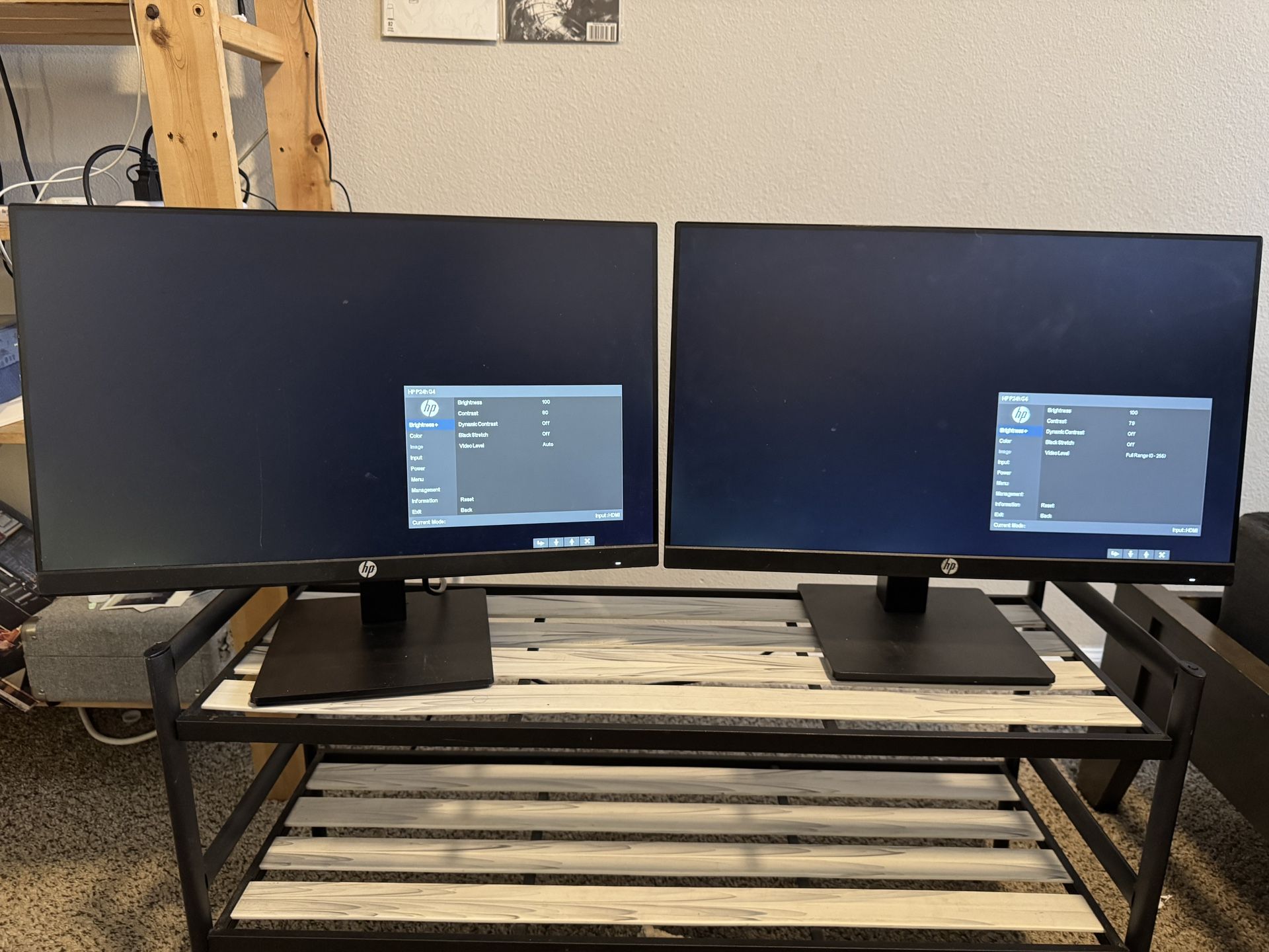 Dual 24” Hp Monitors