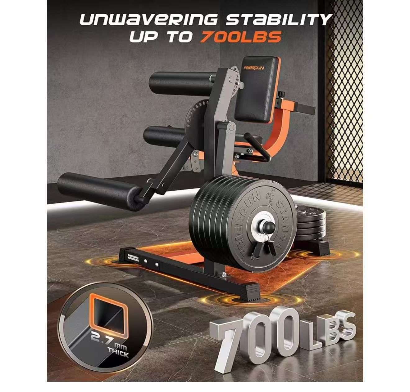 🔥Leg Extension Curl Machine - 700lbs Capacity Leg Extension Machine for Lower Body Workouts - Adjustable Leg Curl Machine, Home Gym Weight Machine 🔥