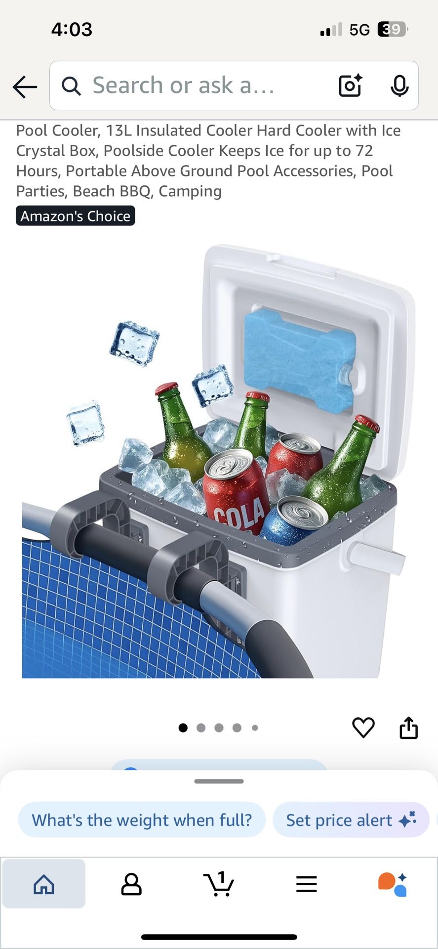 Above Ground Pool Side Cooler Housolutions With Cupholders Ice pack Not Included