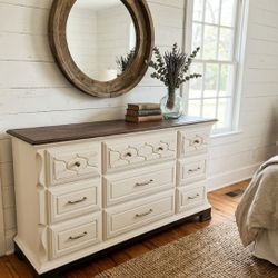 Beautiful Buttercream 9 Drawer Dresser