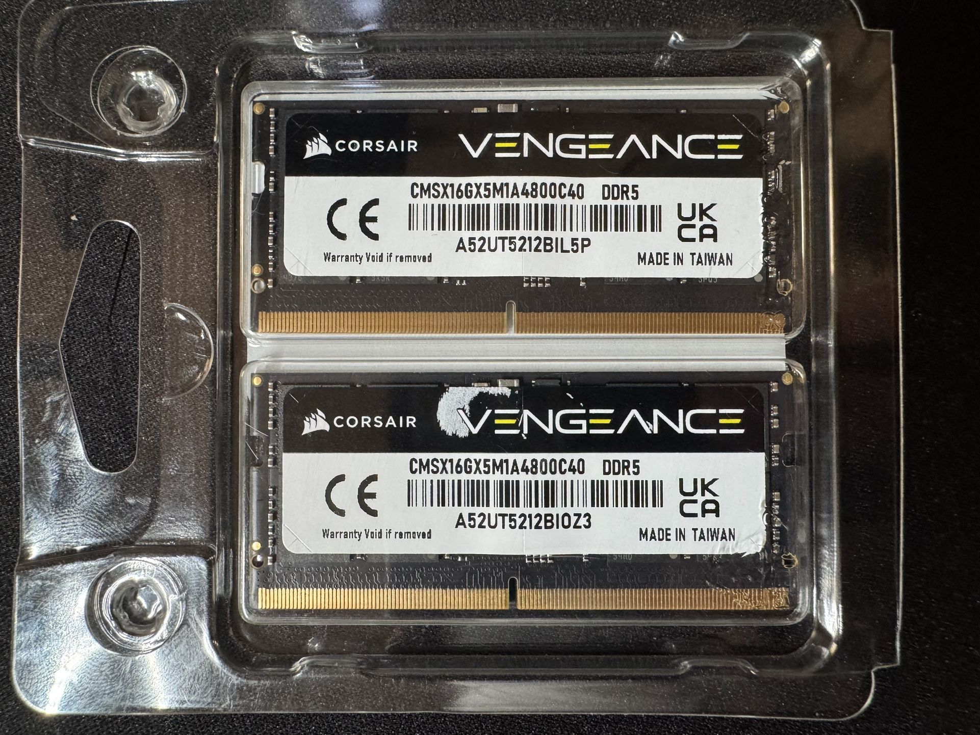 CORSAIR VENGEANCE® 32GB (2x16GB) DDR5 LAPTOP RAM 4800MT/s