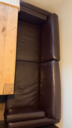Dark Brown Faux Leather Sofa