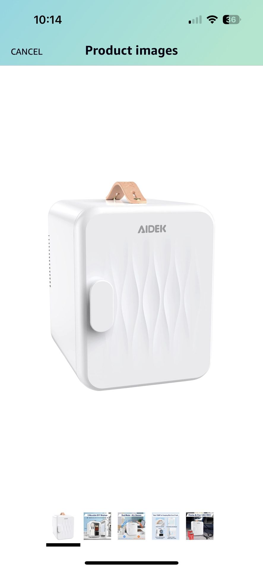 Aidek Cosmetic Mini Fridge For Skin Care/Makeup, 4L Portable Beauty Fridges DIY Shelves For Bedroom, Dorm, Office, Small Refrigerator, AC/DC12v Car Co