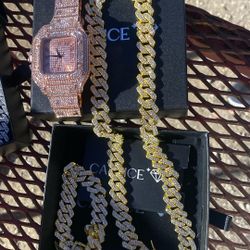 Cartice Chain Watch And Bracelet 