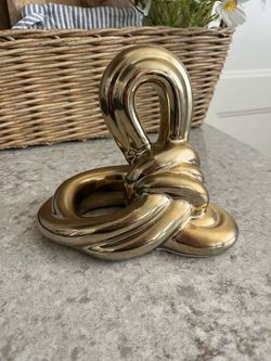 Gold Ceramic Knot Sculpture Decor $5