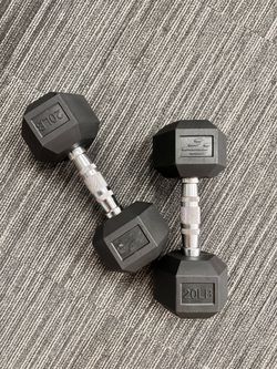 Finer Form Rubber Hex Dumbbells  20lb each– Set of 2