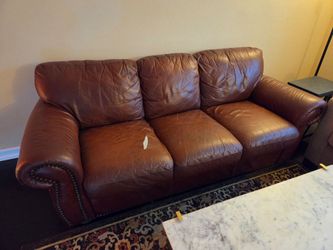 Geniune Leather Sofa - 87" wide