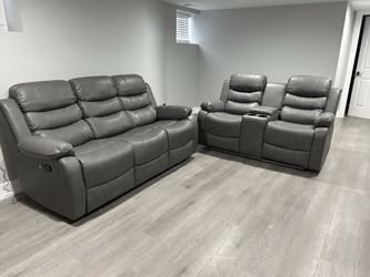 Brand New Reclining Sofa Set With Cup Holders 