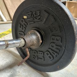 Weight curl bar and weights