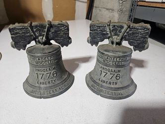 Cast Iron Philadelphia MDCCLIII 1776 Liberty Book Ends