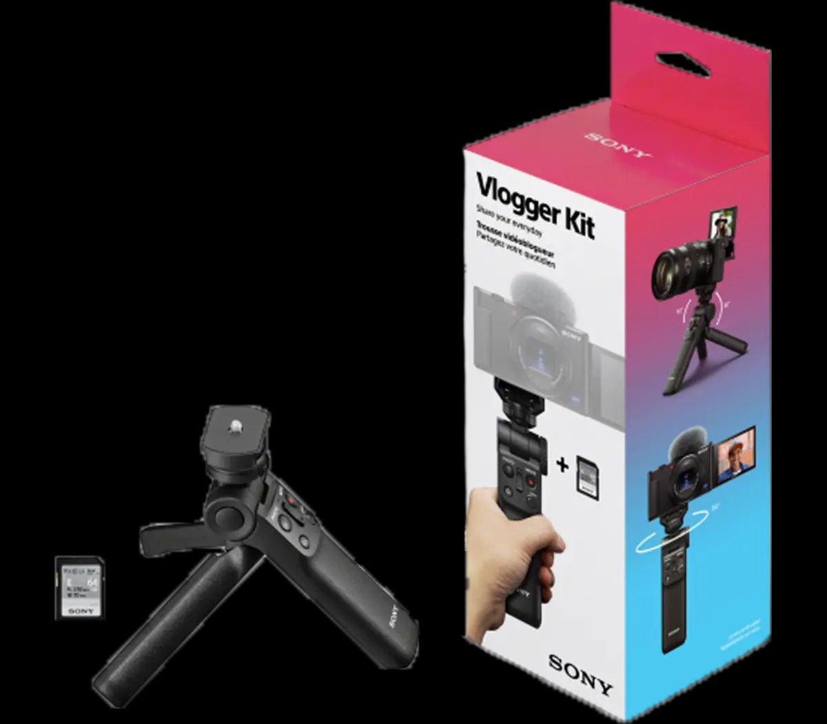Sony Vlogger Accessory Kit – Grip + 64GB Card – $95