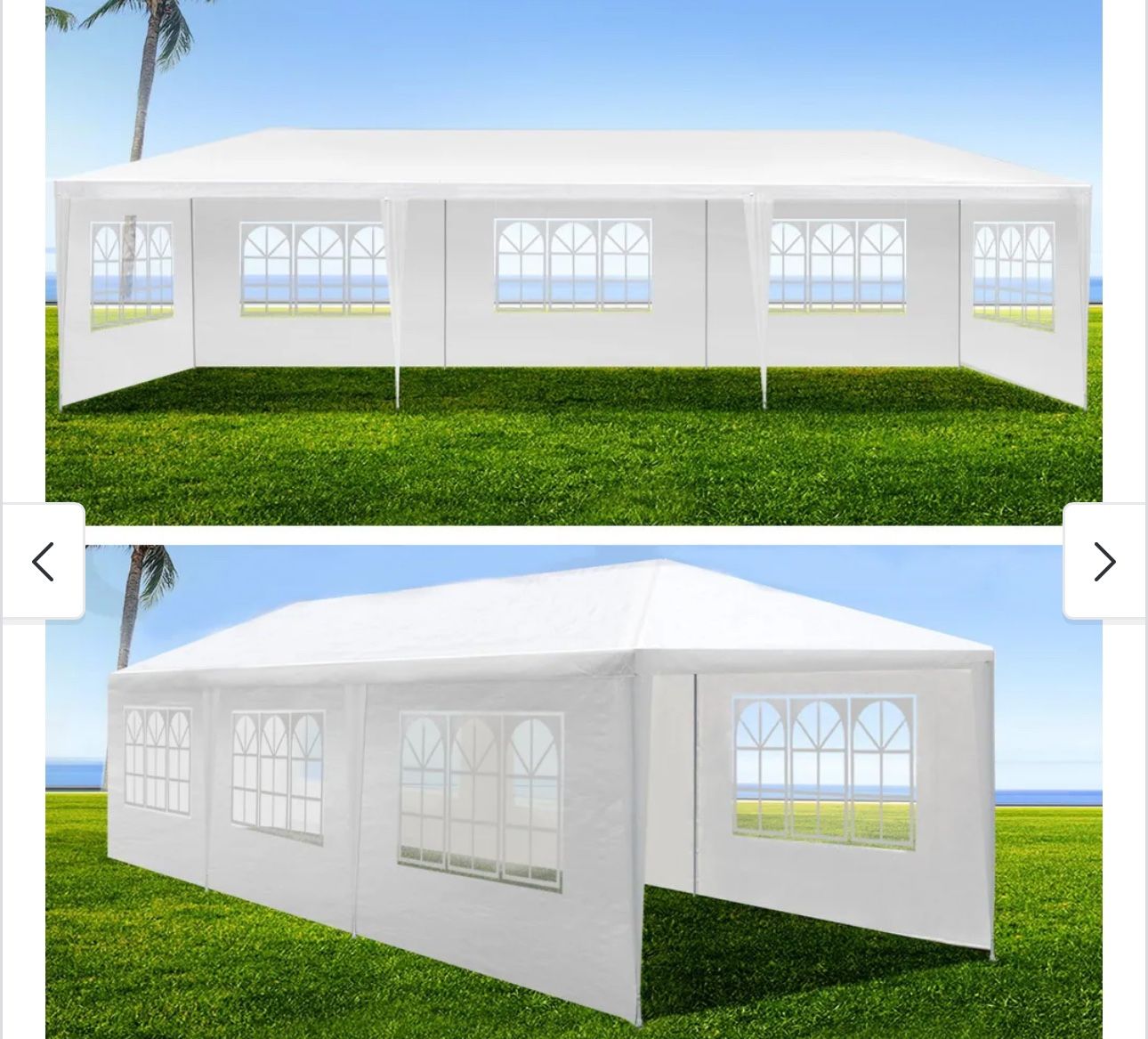 10 x 30 ft Canoppy Tent for Outdoor Celebrations with 6 Window Walls and 2 Zipper Walls