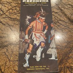 Vintage 1966 Nebraska Highway map