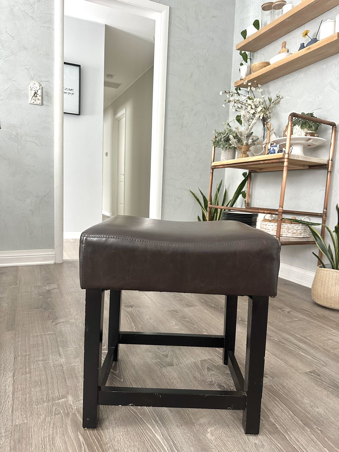 Leather Stool Soft Seat Bonded H19.5/L18/D15.5 $30