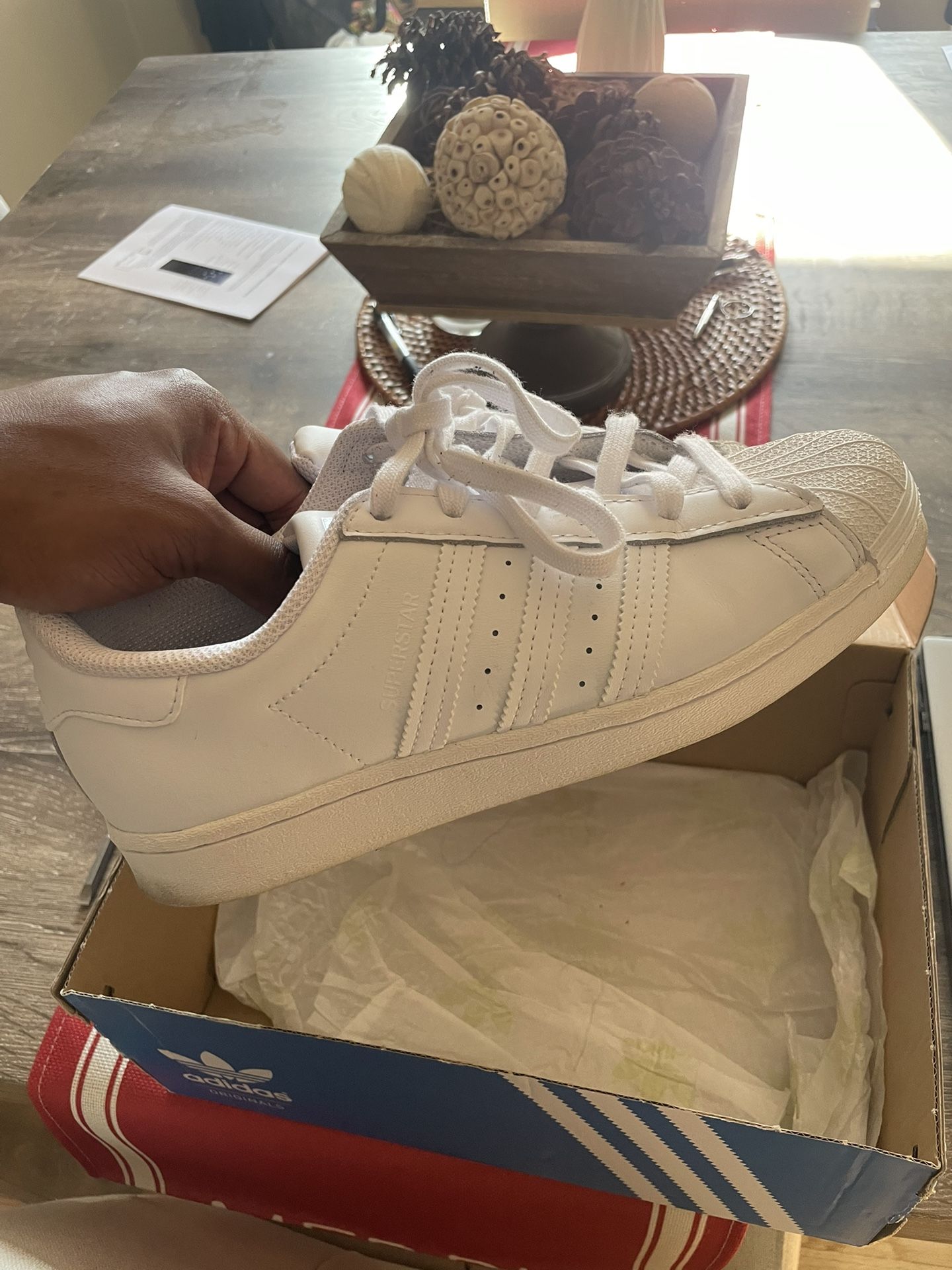 New All White Adidas Shell Toes