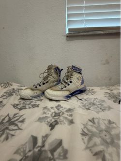 UA NEXT Camp Limited Purple and White Under Armor High Top Shoes (8)