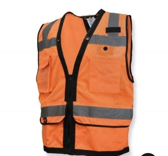 SV59ZT Heavy Duty Surveyor Tether Vest with Zipper Size 3X