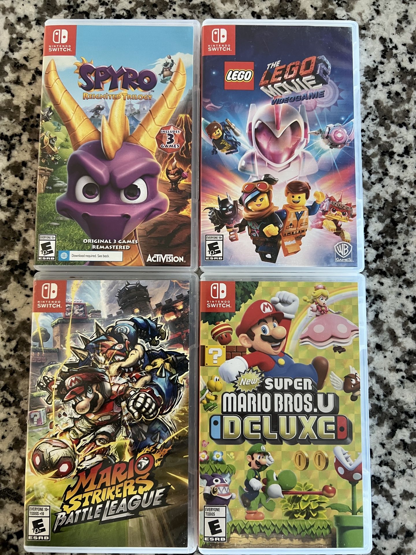 Mario Strikers Super Mario Bros Deluxe Spyro Lego Movie Nintendo Switch