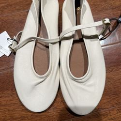 Zara women's leather flat shoes, 7.5/38