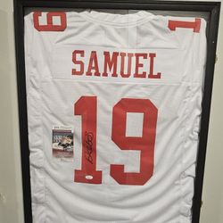 Authenticated Deebo Samuel Autographed Jersey W/ Metal Frame