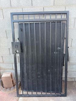 Black Steel Security Screen Door Gate