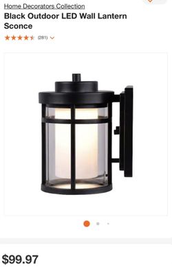 Black Outdoor LED Wall Lantern Sconce