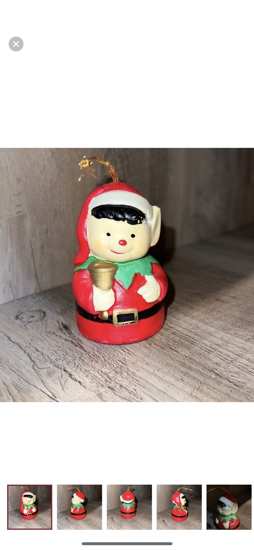 Vintage Christmas bell ornament - has a chip missing on head see pic