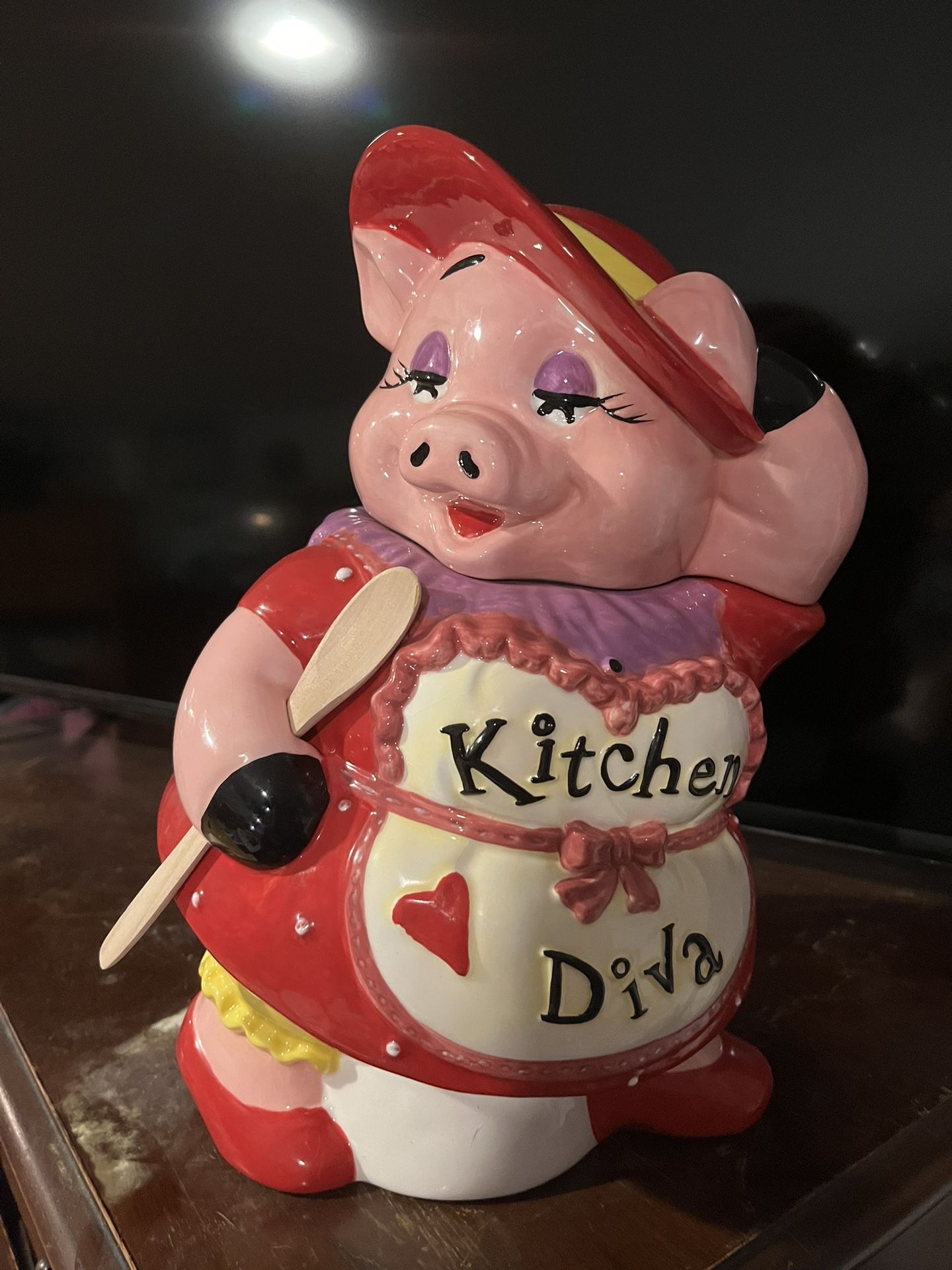 Adorable Kitchen Diva Pig Cookie Jar 