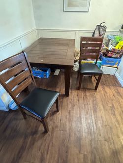 Free wooden dining room table with 2 chairs
