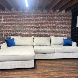 Free Delivery-RC Wiley light gray 2pc sectional sofa couch retails 1900