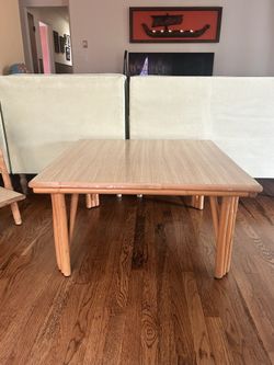 Mid-Century Modern Ratan Table And Side Table