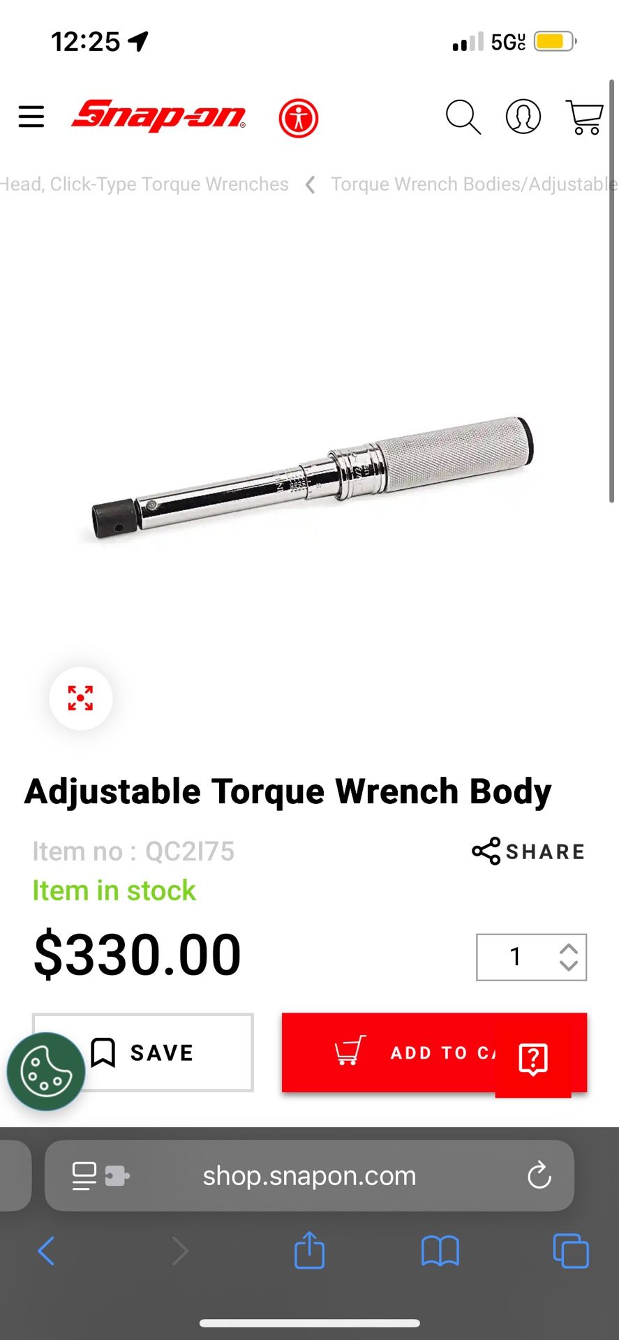 Snap On Torque Wrench Body